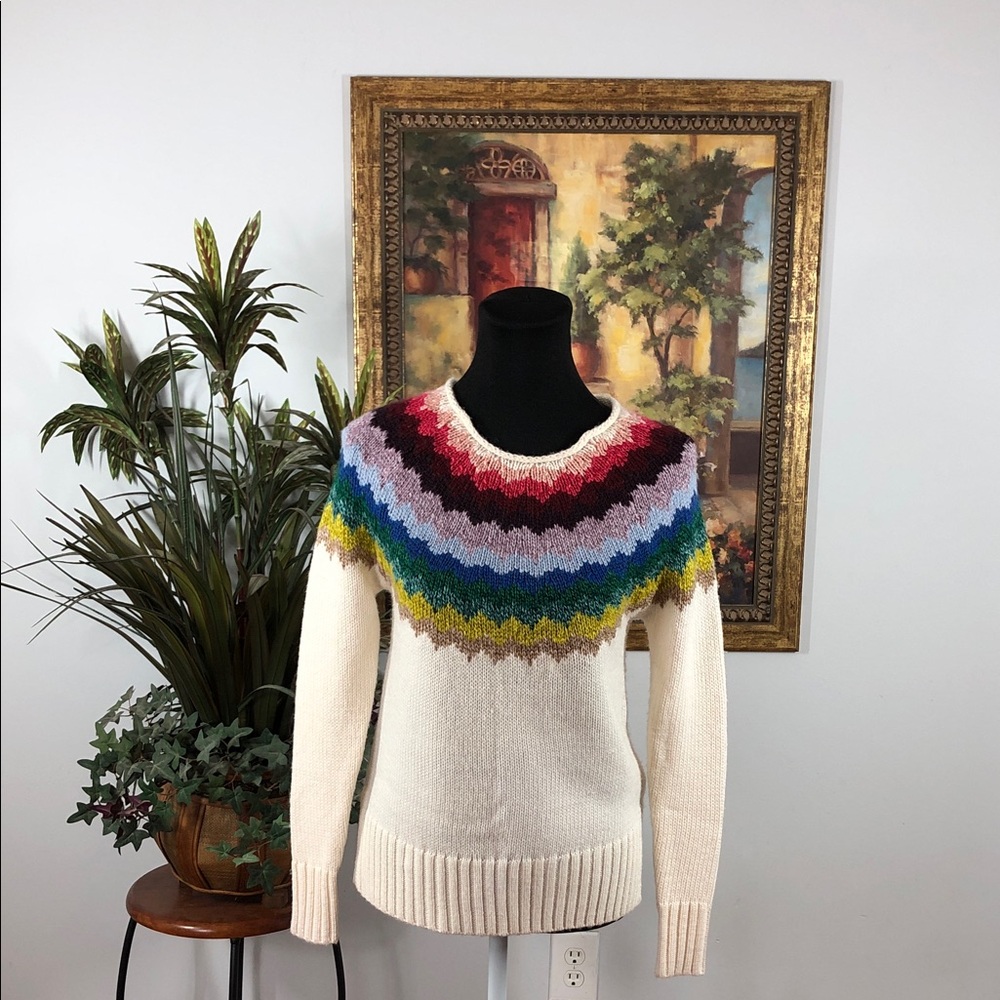 American Eagle Outfitters Rainbow Chevron‎ Sweater XXS Wool Blend Pullover Y2K